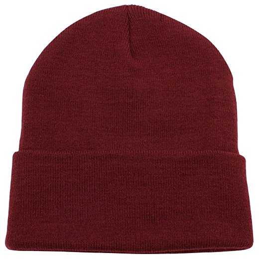 Top Level Unisex Cuffed Plain Skull Beanie Toboggan Knit Hat/Cap