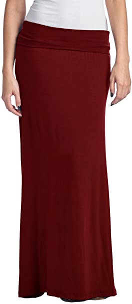 82 Days Women’s Casual Solid Long Convertible Maxi Skirt Plus Size - Made in USA