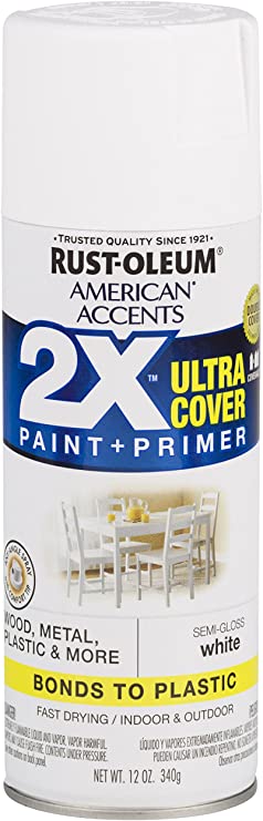 Rust-Oleum 327951 American Accents Spray Paint, 12 oz, Semi-Gloss White