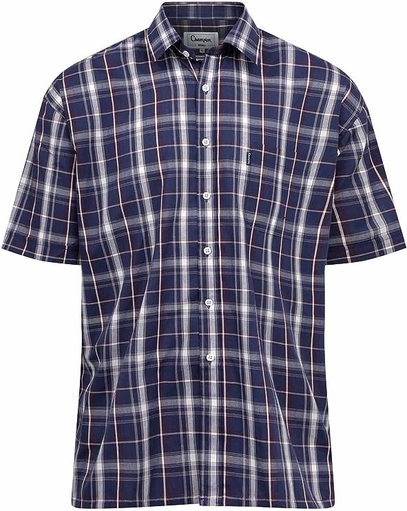 Champion Mens Tattersall Country Casual Short Sleeve Shirt