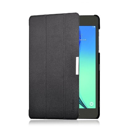 EasyAcc Ultra Slim Samsung Galaxy Tab A 9.7 T550 Smart Case Cover with Stand / Auto Sleep Wake-up for Samsung Galaxy Tab A 9.7 (Top Premium PU Leather, Folded Cover Design, Black)