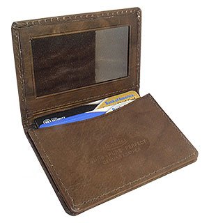 MW580BR 3 x 4 Mens Leather Credit Card Holder Brown Wallet