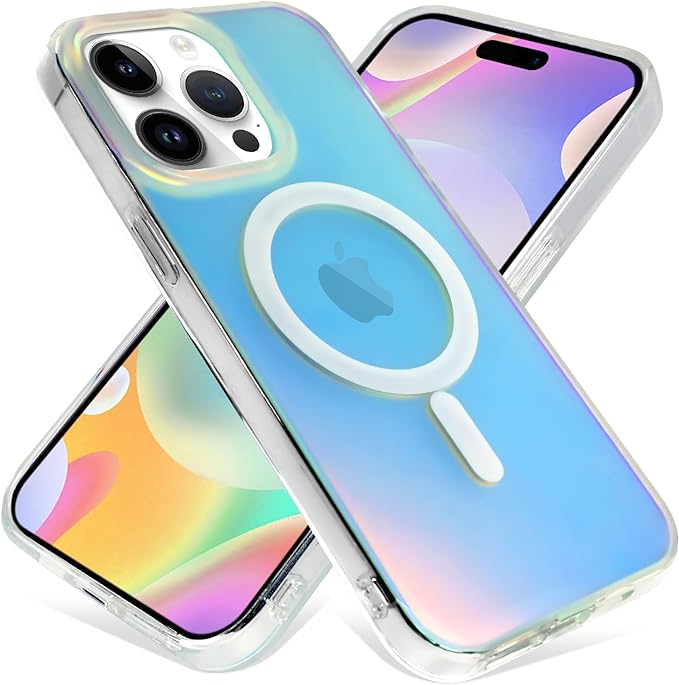 SOKAD Magnetic Case for iPhone 15 Pro 6.1 inch, Iridescent Matte Design [Compatible with MagSafe] Shockproof Protective Anti-Scratch Slim Clear Case for 15 Pro 2023