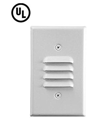 Sunco Lighting LED Mini Outdoor and Indoor Step/Stair Light with Both Vertical and Horizontal Louvered Wall Plates Included, White.
