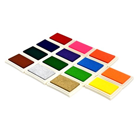 Inkpad Ink Pad Stamp Pad, Ning store 14 Colors Ink Pads, 3"x2"