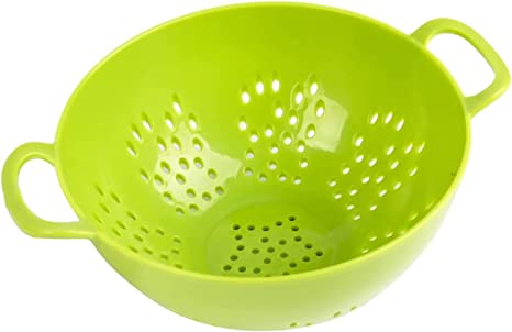 Meadow Lane Goods 6-Inch, 3 Cup Personal Colander With Dual Handles For Fruit & Vegetable Portion Control (1 Pack, Green)