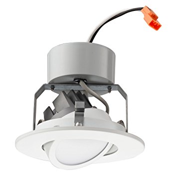 Lithonia Lighting 4 Inch LED Gimbal, Matte White, Higher Lumen Version