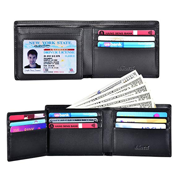Wallet for Men RFID Blocking Bifold Trifold Genuine Leather Wallet