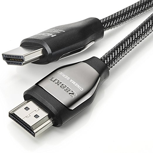 Zeskit HDMI Cable - Cinema Series (Nylon Braided, 3 Feet) - 18Gbs Latest 2.0 Supports Ethernet, 4K, Ultra HD, 3D, HDR, Audio Return Channel