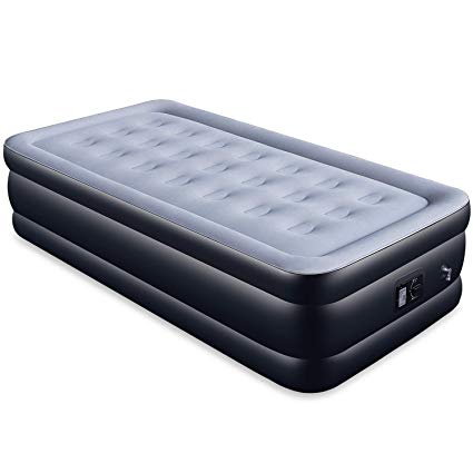AYCLIF Upgraded Air Mattress Twin Size Blow Up Raised Airbed, Cup Hole Inflatable Mattress with Built-in Electric Pump Easy to Transport & Store and Repair Patches Included, 80x39x18 inches