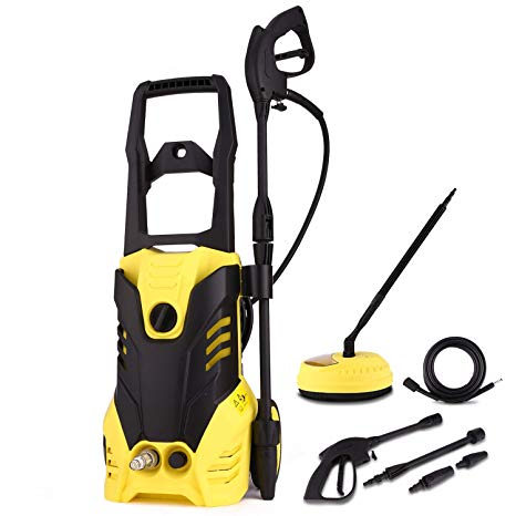 IPX5 2000 W high pressure washer max. 150 bar 360 L/H portable with 2 castors Quick Connect System, with transparent water filter and 2 nozzlesIdeal for car, household or garden cleaning (2000 W)