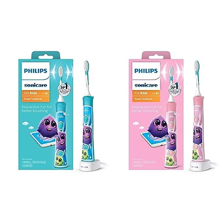 Philips Sonicare for Kids 3  Bluetooth Connected Rechargeable Electric Power Toothbrush & Kids 3  Bluetooth Connected Rechargeable Electric Power Toothbrush, Pink