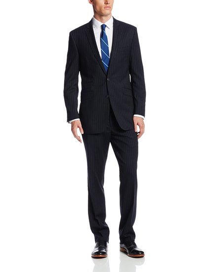 Ben Sherman Men's Blue Pinstripe Suit