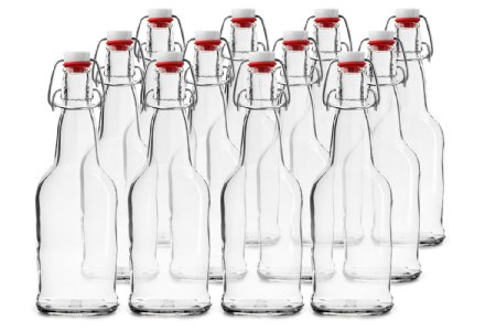 Chefs Star CASE OF 12 - 16 oz EASY CAP Beer Bottles - CLEAR