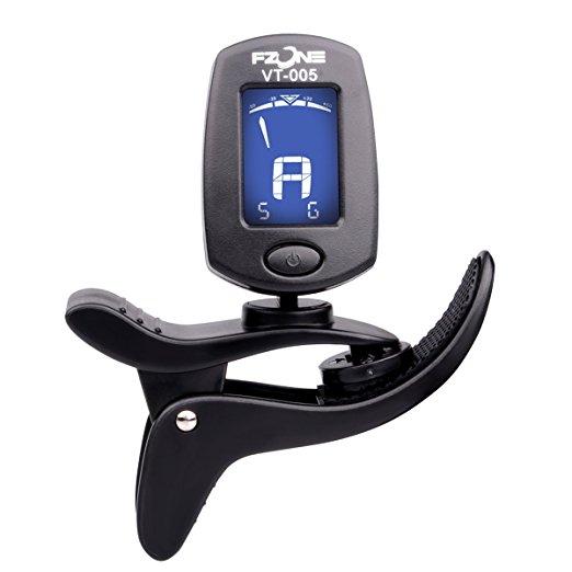 Guitar Tuner, Special Violin Clip, for Chromatic Guitar Violin Ukulele Bass , plastic black, by LC Prime