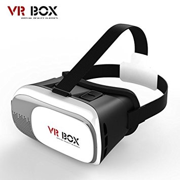 Guleek 3D VR Box 2 Headset Glasses Virtual Reality Mobile Phone 3D Movies for iPhone 6s/6 plus Samsung Galaxy and Other 4.7"-6.0" Cellphones (VR Box 2)