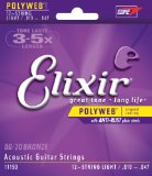 Elixir Strings Acoustic 8020 Bronze Guitar Strings with POLYWEB Coating 12-String Light 010-047