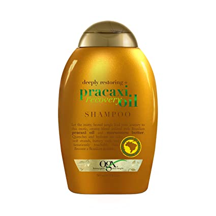 OGX Deeply Restoring   Pracaxi Recovery Oil Anti-Frizz Shampoo with Murumuru Butter to Intensely Hydrate Curly & Wavy Hair, Sulfate-Free Surfactants for Color-Treated Hair, 13 fl. oz