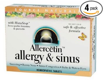 Source Naturals Allercetin Allergy and Sinus 48 Tablets Pack of 4