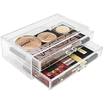 Sorbus Acrylic Cosmetics Makeup and Jewelry Storage Case Display Sets –Interlocking Drawers to Create Your Own Specially Designed Makeup Counter –Stackable and Interchangeable