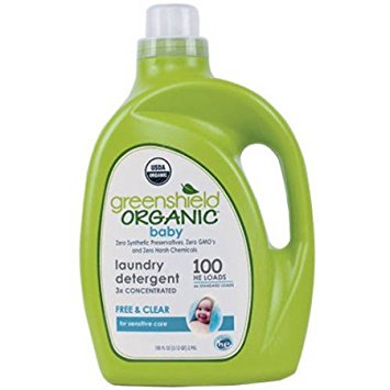 GreenShield Organic Baby Laundry Detergent, Free & Clear, 100 oz - Pack of 1