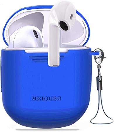 Wireless Earbuds Bluetooth 5.0 Headphones in Ear Buds with Mic Smart Noise Reduction Wireless Earphones Earpods iPhone/Android/Airpods with Fast Charging Case and Silicone Protective Cover (Blue)