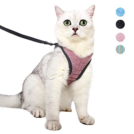 Yult Cat Harness and Leash - Ultra Light Escape Proof Kitten Collar Cat Walking Jacket with Running Cushioning Soft and Comfortable Suitable for Puppies Rabbits