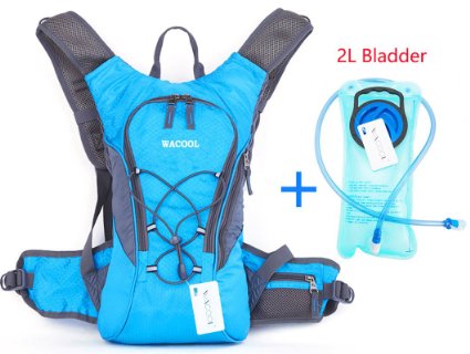 WACOOL Waterproof Hydration Bladder Pack Cycling Backpack Hiking Lightweight Daypack