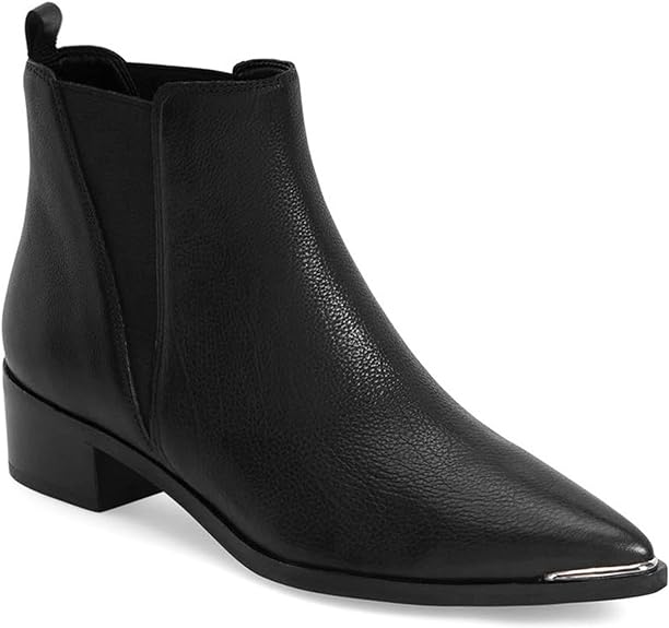 Juliet Holy Womens Chelsea Boots Fashion Winter Pointed Toe Chunky Stacked Low Heel Slip On Ankle Booties