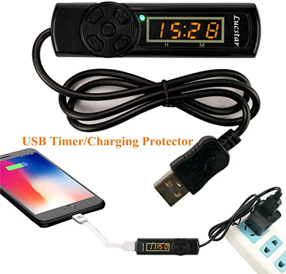 Lucstar USB Timer Charging Controller with Appointment and Working for Protecting Camera Phone Tablet Household Fans Applianc