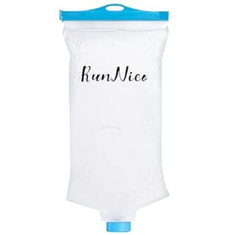 RunNico 2L/68oz Flow Water Filters Bag, Wide Mouth Water Storage Bag Compatible with Sawyer Squeeze, Outdoor Foldable Water Filtration Reservoir for Expedition Camping Cycling Hiking Running (1 Pcs)