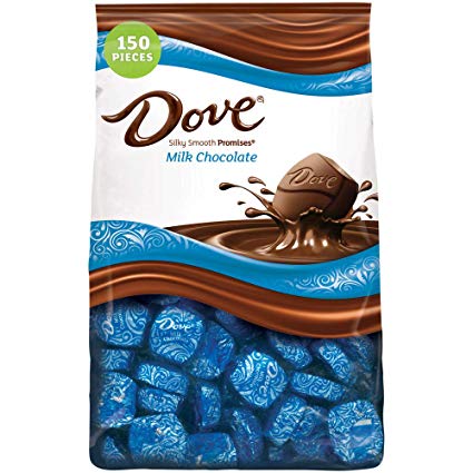 DOVE PROMISES Milk Chocolate Bulk Candy, Silky Smooth Valentine's Candy, 43.07-Ounce 150 Pieces