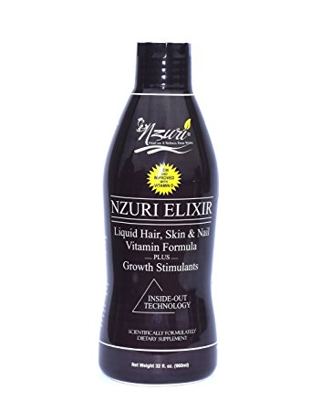 Nzuri Elixir - Liquid Hair Vitamin Plus Growth Stimulants - 32 Ounces