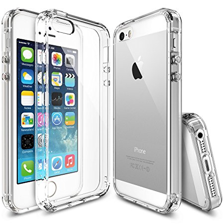 Ringke Fusion Case cover for iPhone SE/5S/5 - Crystal Clear shock absorption TPU bumper with anti-scratch coated PC clear back