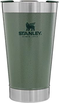 Stanley Classic Stay Chill Vacuum Insulated Pint Glass Tumbler, 16oz Stainless Steel Beer Mug with Built-in Bottle Opener, Double Wall Rugged Metal Drinking Glass, Dishwasher Safe Insulated Cup