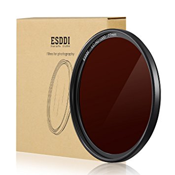 ESDDI 77mm ND 1000 Filter Photo Neutral Density Filter MC ND 10 Stop Filter with Dark Black Aluminum Frame SCHOTT B270 Optical Glass