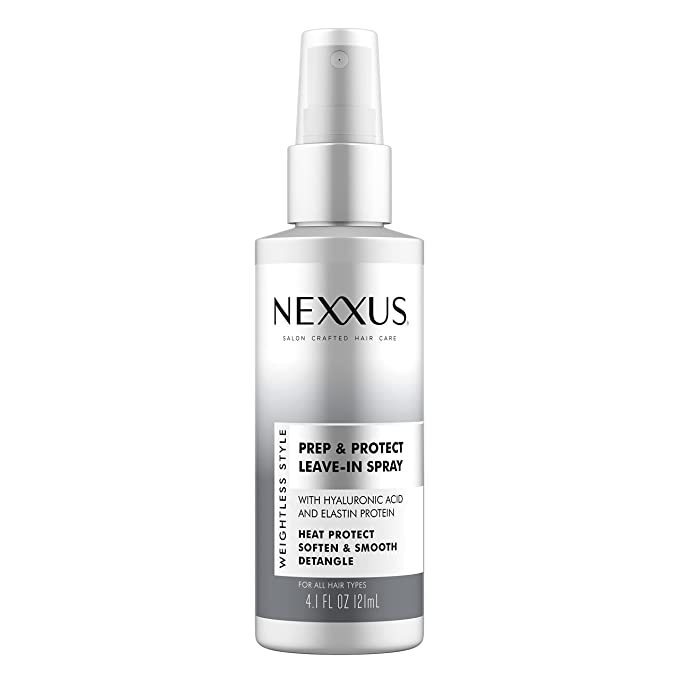 Nexxus Prep and Protect Leave-In Spray Leave-in Conditioner Spray Weightless Style Detangler Moisturizer, Detangler and Heat Protectant 4.1 oz