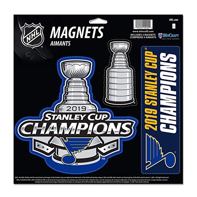 WinCraft St. Louis Blues 2019 Stanley Cup Champions Die Cut Magnet Sheet (3 PK)