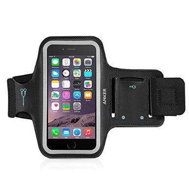 iPhone 6s Armband, Anker Sport Armband for iPhone 6 / iPhone 6s (4.7 inch) with Headphone and Key Slots and 2 Extra Cuttable Velcro Strips (Black)