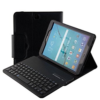 Xboun Samsung Galaxy Tab S2 9.7 Bluetooth Keyboard Case, Slim Stand PU Leather Case Cover with Removable Wireless Keyboard for 9.7" Samsung Galaxy Tab S2 9.7 Android Tablet (Black)