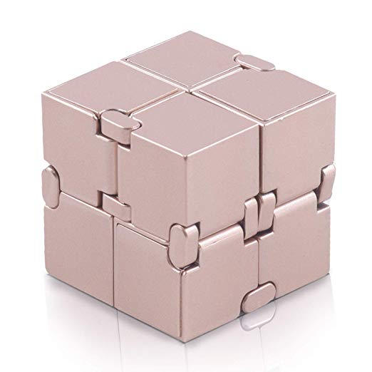 Fidget Cube in Style with Infinity Cube Toy Hand Killing Time Pressure Reduction Toy for ADD,ADHD,Anxiety and Autism Adult and Children (Rose-Gold)