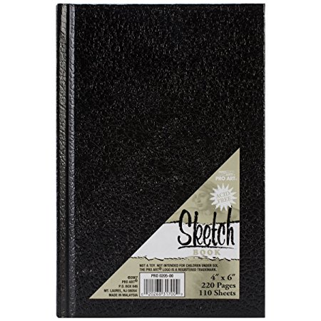 Pro Art Hard Bound Sketch Book 4"X6"-Black