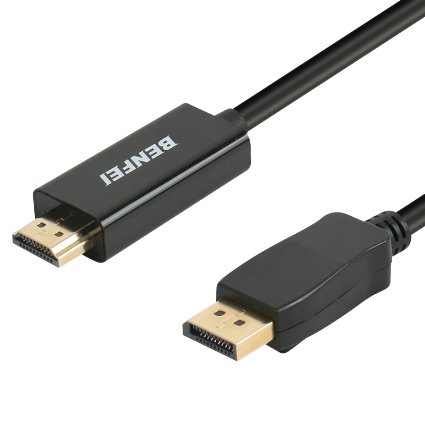 BENFEI DP (DisplayPort) to HDMI Cable with Audio, Male to Male Gold-Plated Cord Black for Lenovo Dell HP ASUS and other brand