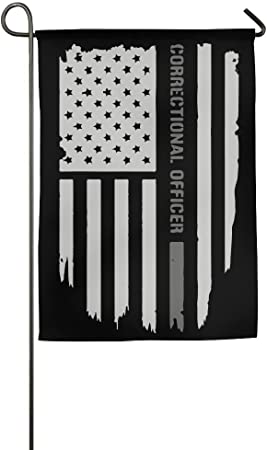 Love fled galaxy'ss;Flag Thin Silver Line Correctional Officer Printed Home Backyard Decorative Flag for Gift