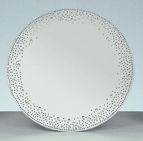 New 20cm Diameter Silver Mirror Candle Plate With Crystals Round