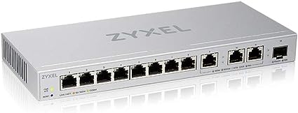 Zyxel 12-Port Multi-Gigabit Ethernet Web Managed Switch | 3 x 10G | 1 x 10G SFP  Fiber | 8 x GbE Ports | Plug & Play | Desktop or Wall-Mount | Ethernet Splitter XGS1250-12