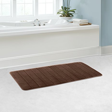 Lifewit 47" x 17" Bath Runner Rug Mat Extra Long Soft Memory Foam Rubber Back Anti-slip Brown