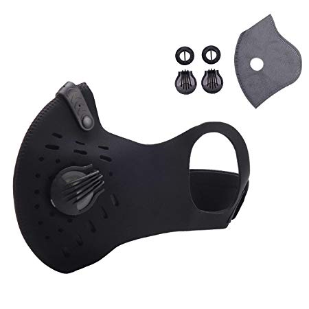 Infityle Dustproof/Dust Mask - Activated Carbon Dust Proof Pollution Respirator with Filter Filtration Cotton Sheet and Valves for Exhaust Gas, Running, PM2.5,Anti Pollen Allergy, Cycling