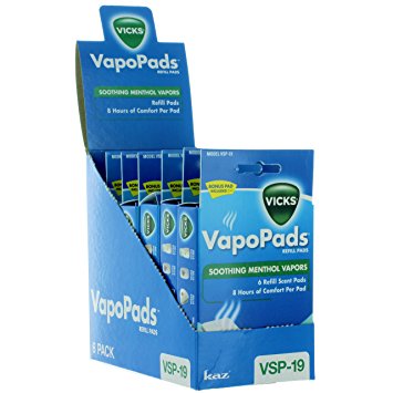 Vicks VapoPads Refill Scent Pads, Soothing Menthol Vapors (Case of 6)