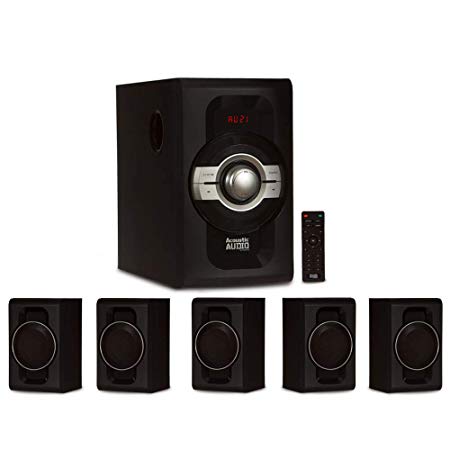 Acoustic Audio AA5240 Home Theater 5.1 Bluetooth Speaker System with USB and SD Inputs